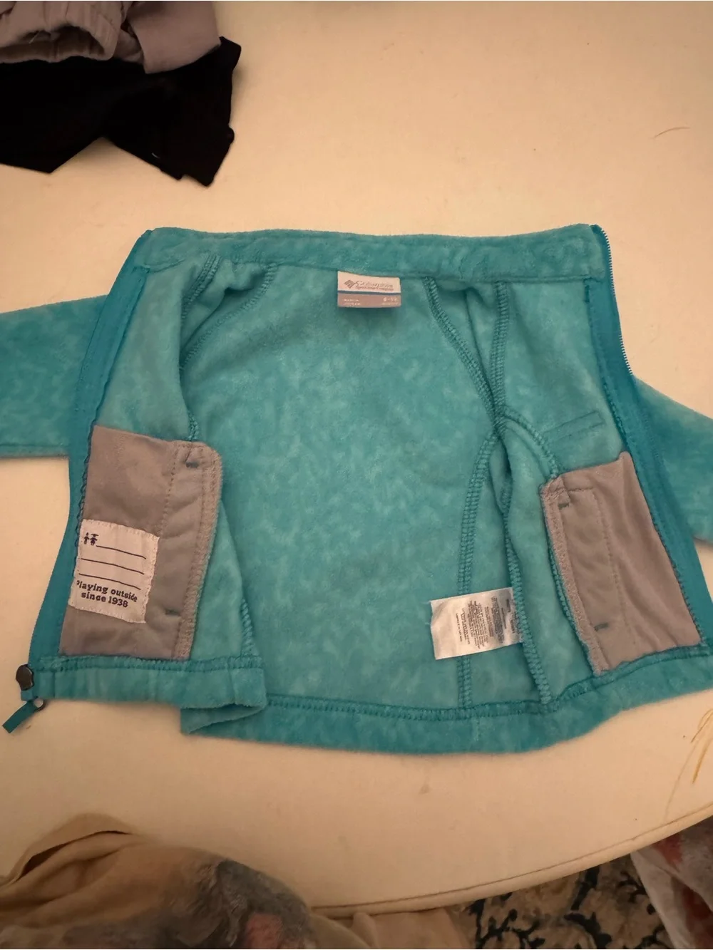 Baby Columbia Teal Zip Fleece Jacket Size 6-12 Months Worn Once